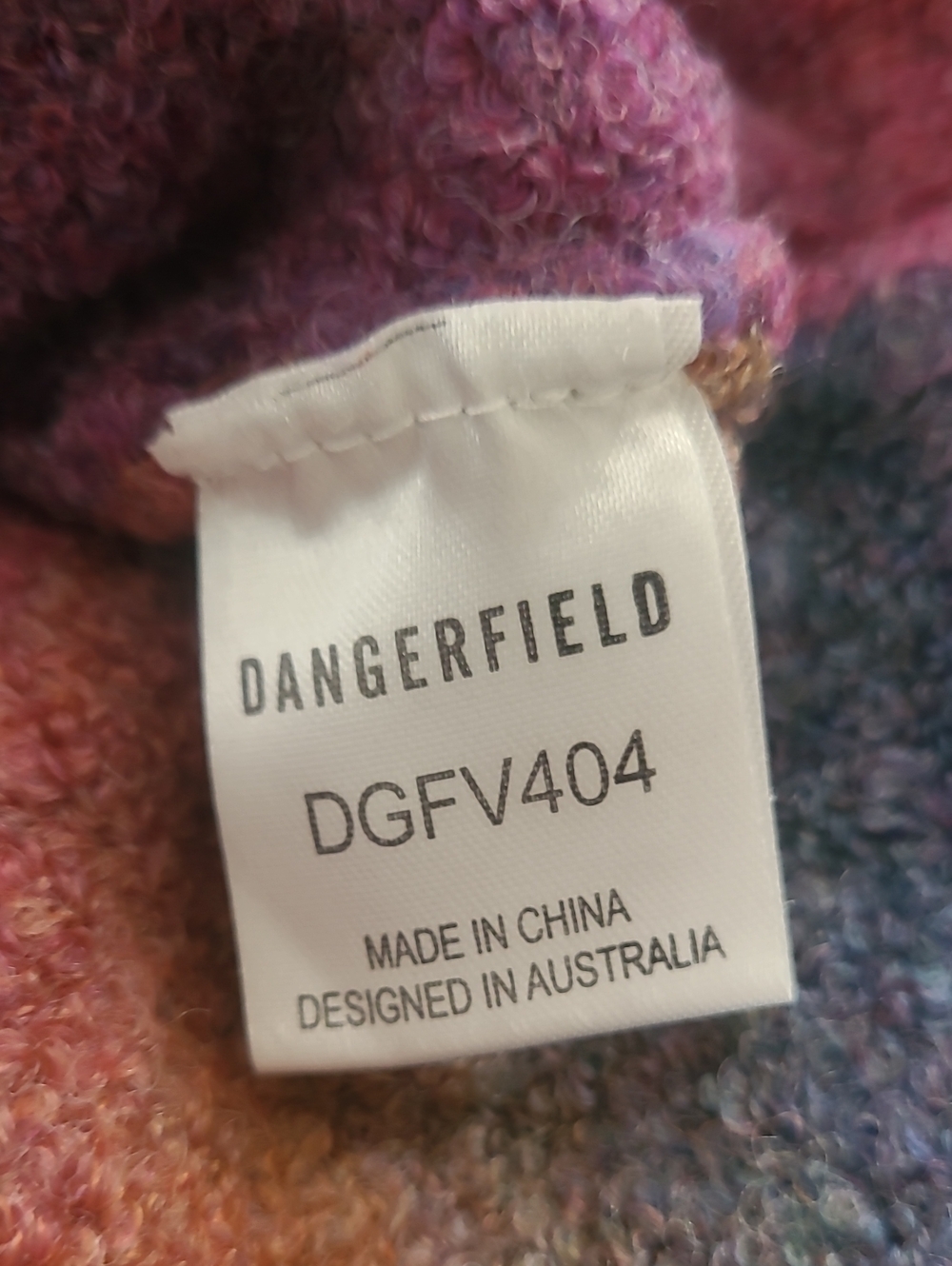Dangerfield Multicolor Ombre Crop Hooded Wool Blend Sweater Size 12/M - Picture 8 of 10
